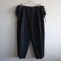 ジュンヤ ワタナベ JUNYA ハーフラップ・サルエルパンツ 黒/ストライプ