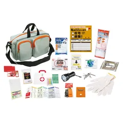 春の贈り物便り エマージェンシーショルダーバッグ17点セット 0.9kg 収納バッグ（27×13×17.5cm）･ホイッスル･ウェットティッシュ･マスク･軍手･アルミブランケット･防災の心得･懐中電灯･給水袋（3L）･カイロ･レインコート･抗菌消臭簡