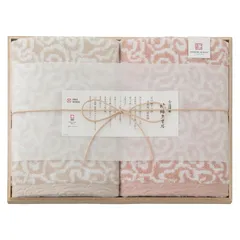 春の贈り物便り バスタオル2P（木箱入） 今治謹製 ピンク 60×110cm 1kg 綿100%