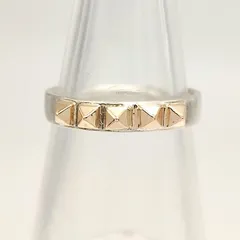 【美品】スタッズリング　コンビデザイン　SILVER　K10×シルバー925　10号　2.3g