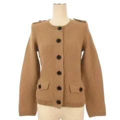 バーバリー ロンドン BURBERRY LONDON カーディガン ニット 長袖 ウール 1 ブラウン 260409E