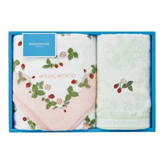 春の贈り物便り フェイスタオル&ウォッシュタオル ウェッジウッド ピンク フェイスタオル:34×75cm、ウォッシュタオル:34×35cm 0.3kg 綿100%