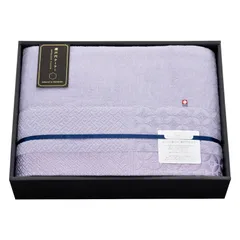 春の贈り物便り タオルケット 瀬戸内テーラー パープル 約140×190cm 1.3kg 綿100%（装飾部:レーヨン100%）