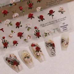 【人気商品】(ミックス) ガーランド 装飾 花輪 可愛い 花 バラ 薔薇 ネイルパーツ ネイルシール