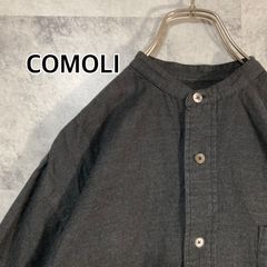 COMOLI 15SS オープンカラーシャツ ネイビー 半袖シャツ ベタシャン