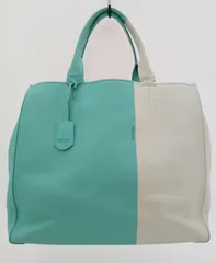 Tiffany&Co.　ティファニー  レザー　トートバッグ 　ティファニーブルー×ホワイト　バイカラー 　ハンドバッグのサムネイル