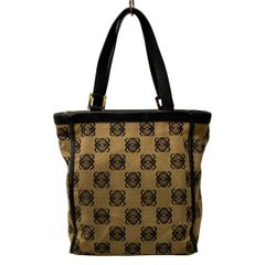 美品✨ロエベ リピートアナグラム キャンバス レザー トートバッグ 大 