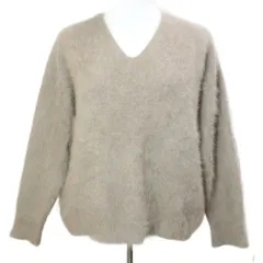 グリーンレーベルリラクシング ユナイテッドアローズ green label relaxing 美品 ヘアリー ラグラン Vネック ニット セーター プルオーバー 長袖 ウール ベージュ 3613-119-1614 /X