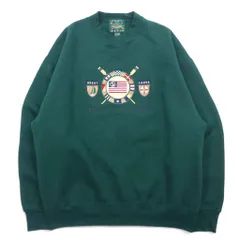 USA製 90年代 CAMP DAVID スウェット XL グリーン 刺繍 GREAT LAKES コットン 裏起毛