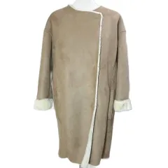 ジャーナルスタンダード レリューム JOURNAL STANDARD relume フェイクムートンコート ロング ノーカラー フリーサイズ ベージュ /X