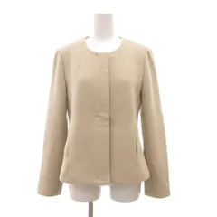 アンタイトル UNTITLED ノーカラージャケット 2 ベージュ 無地 ノーカラー 長袖 /SC ■ECF003