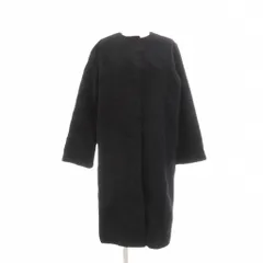 ミラオーウェン Mila Owen ノーカラーコート 0 黒 ブラック ミドル丈 長袖 /NU ■ECG004