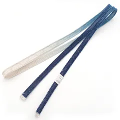 【訳あり】夏物 帯締め 四分紐 正絹 絹100% 日本製 ぼかし Mサイズ M寸 単品 新品 青 ブルー 白 夏物帯締め z941
