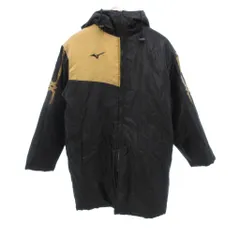 ミズノ MIZUNO 美品 コート M 黒 ブラック 長袖 フード付き 切り替えデザイン /IL ■ECF004