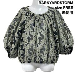 美品 バンヤードストーム 洗える コットン レース袖 ブラウス 近年 