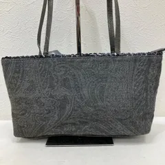 2163　ETRO　エトロ　トートバッグ　 ペイズリー　総柄　グレー系　ラメ　 スパンコール　レディースのサムネイル