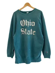 チャンピオン Champion 90s～ ヴィンテージ vintage 刺繍タグ リバースウィーブ REVERSE WEAVE US古着 OHIO STATE カレッジプリント ボロ ターコイズ XXL スウェット グリーン 3Lサイズ 101MT-6174のサムネイル
