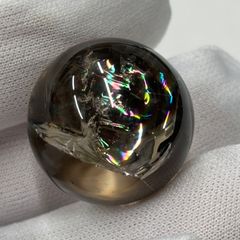 虹入り スモーキークォーツ 丸玉 スフィア 天然石 30.4mm - メルカリ