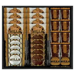夏の贈り物お中元 スイーツセレクト ミル･ガトー ミルククランチバー･ナッツとチョコのざっくりクッキー×各8、ラングドシャ（プレーン･ショコラ）×各5のサムネイル
