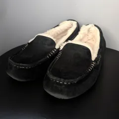 アグ UGG ムートン モカシン アンスレー フラットシューズ ボア ブラック 黒 3312 24cm