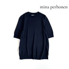 美品★ミナペルホネン　ニットポロ　ちょうちょ刺繍　コットン100% 美品☆ミナペルホネン ニットポロ ちょうちょ刺繍 コットン100% - メルカリ