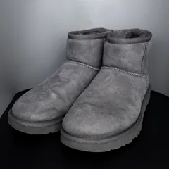 アグ UGG クラシックミニ ムートンブーツ ショートブーツ ラメ ボア グレー 24cm CLASSIC MINI 5854