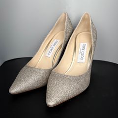 JIMMY CHOO グリッター パンプス 美品 シルバー - メルカリ