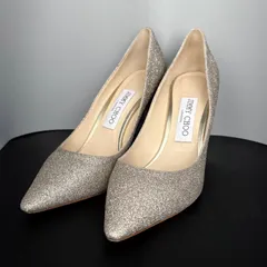 ジミーチュウ Jimmy Choo パンプス ポインテッドトゥ グリッター ハイヒール 36.5 23.5cm シルバー