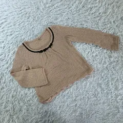 ○アイテム axes femme（アクシーズファム） リボンレースニットセーター フェミニン ニットセーター フリル レース ガーリー レディースMサイズ
