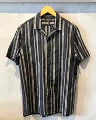 00’s BANANA REPUBLIC-Linen×Cotton S/S shirt-(size M)  バナナリパブリック コットンリネンシャツ ストライプシャツ オープンカラーシャツ