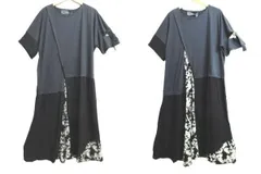 未使用 Kohau コハク 異素材 切替 アシンメトリー ワンピース ５分袖 ロング丈 お洒落 モノトーン タグ付 新品 保管品 レディース e761L