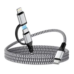 【新品】 GAEF 2in1 充電ケーブル iPhone 17 と 14充電 0.9M タイプ Cケーブル & ライトニング 30W PD対応 急速充電 &高速データ転送 iPhone用+Android用 Type C Lightning 一本二役 高耐久 0