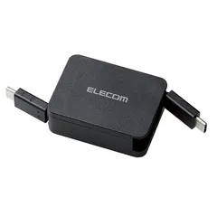 【新品】 エレコム USB-C & USB-C ケーブル 60W 20V 3A 70cm USB PD対応 巻き取り式 ブラック 【iPhone 16 シリーズ 対応検証済】 MPA-CCRLA07BK 1