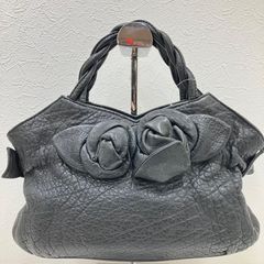 IBIZA】レアデザイン◇メタリックレザー ハンドバッグ フリル装飾