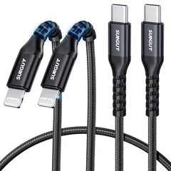 【新品】 SUNGUY USB-C Lightningケーブル 0.5M 2本セット【MFi認証取得】 タイプc ライトニングケーブル PD対応 20W急速充電 iPhone 充電ケーブル Carplay対応 高耐久ナイロン編み iPhone 14 13 0