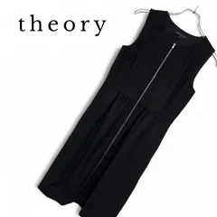 theory セオリー ブラック レディース ワンピース ロングワンピース ひざ丈ワンピース ノースリーブ フロントジップ【サイズ2】Mサイズ相当 435KJ