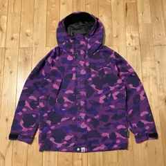 Purple camo スノボジャケット Mサイズ a bathing ape BAPE hoodie snowboard jacket エイプ ベイプ アベイシングエイプ パーカー ybz0のサムネイル