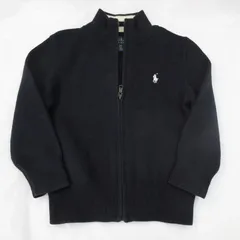 ポロ ラルフローレン POLO RALPH LAUREN ニットジャケット ジップアップ ポニー刺繍 紺 ネイビー 2/2T 90 コットン ラルフローレン（株）