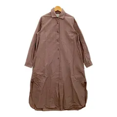 YAECA ヤエカ シャツワンピース ロング丈 無地 シンプル 前開き 長袖 レディース Mサイズ ナチュラル ブラウン トップス IL15263■のサムネイル