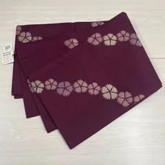 【未使用品】　美品　23区　匿名配送　名古屋帯　日本製　合繊帯　帯　エンジ　紫系　33のサムネイル