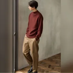 31(79cm) UNIQLO U ツータック チノパンツ コットン パンツ ベージュ 321-407314