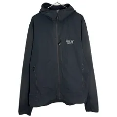 MOUNTAIN HARDWEAR マウンテンハードウェア フーデッドソフトシェルジャケット アウトドア ブラック(メンズ L)中古 古着 X9865