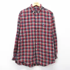 XL/古着 ラルフローレン チャップス 長袖 ブランド フランネル シャツ メンズ 90年代 90s コットン ボタンダウン 赤他 チェック 26mar30