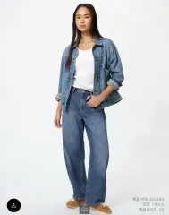 ユニクロ バギー カーブジーン 25 丈つめ ブルー