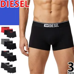 ディーゼル DIESEL ボクサーパンツ アンダーウェア 下着 3枚セット メンズ 2026年春夏新作 ロゴ コットン 無地 おしゃれ 大きいサイズ ブランド 黒 赤 ブラック レッド 3 PACK BOXER BRIEFS 00ST3V 0GDAC