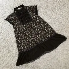 ○アイテム axes femme アクシーズファム 花柄 シフォン ワンピース フリル レース 森ガール フェミニン ガーリー レディースMサイズ