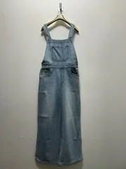レディース ワイド デニム オーバーオール オールインワン M