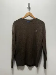 様聖ビバリーヒルズ ポロクラブ ブラウン ケーブル ニット M