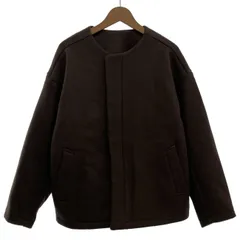 【中古】　SENSE OF PLACE　ノーカラージャケット　ウールジャケット　無地　フルジップ　古着　/0157