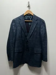 ネイビー CHECK メンズ ジャケット ブレーザー M